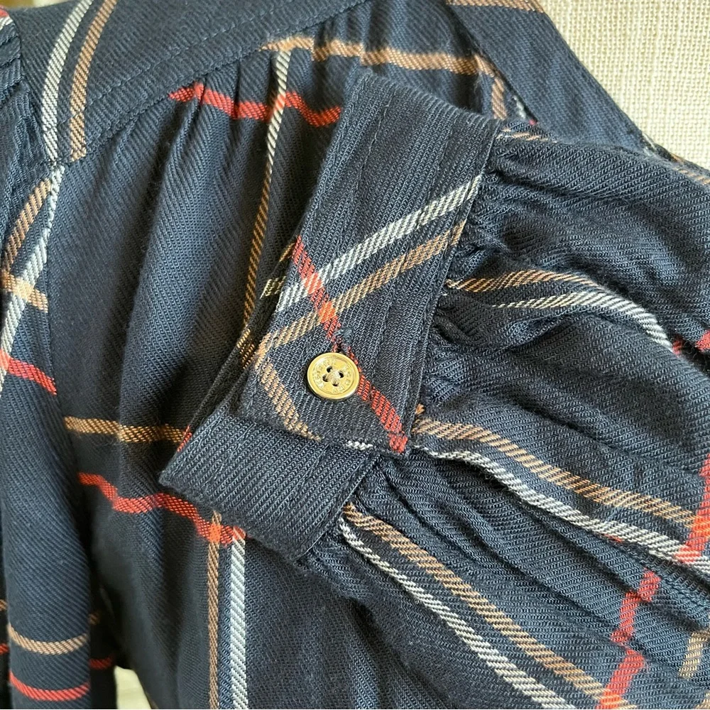 TOMMY HILFIGER | Kensington Long-Sleeve Tiered Plaid Shirtdress Size 6 - Picture 7 of 12